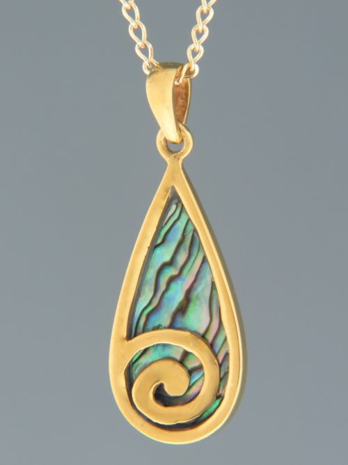 Paua Shell Pendant - Gold Vermeil - PA319GV