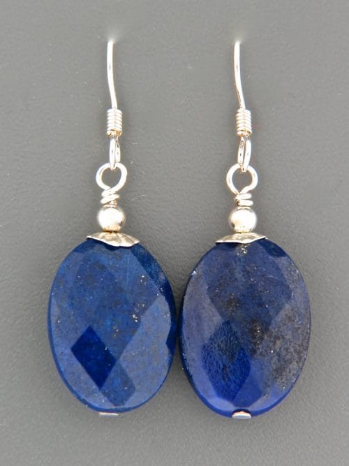 Lapis Lazuli Earrings - Sterling Silver - length 42mm - LL525