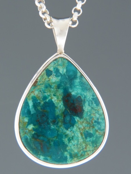 Chrysocolla Pendant - Sterling Silver - CHR303