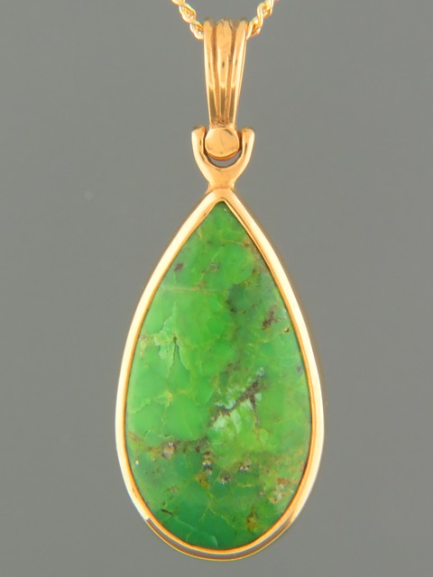 Gaspeite Pendant - Gold Vermeil - GA303GV