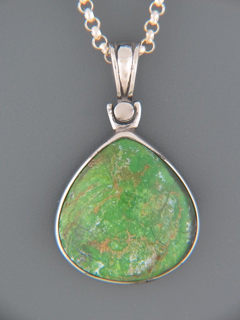 Gaspeite Pendant - Sterling Silver - GA302