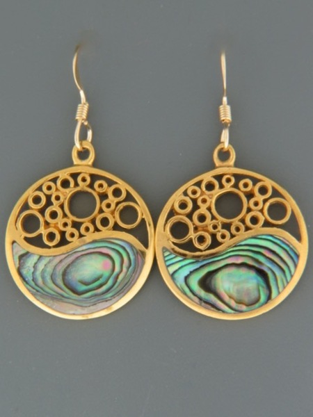 Paua Shell Earrings - Gold Vermeil - PA500GV