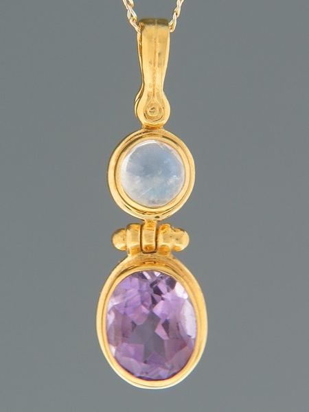 Amethyst & Moonstone Pendant - Gold Vermeil - A331GV