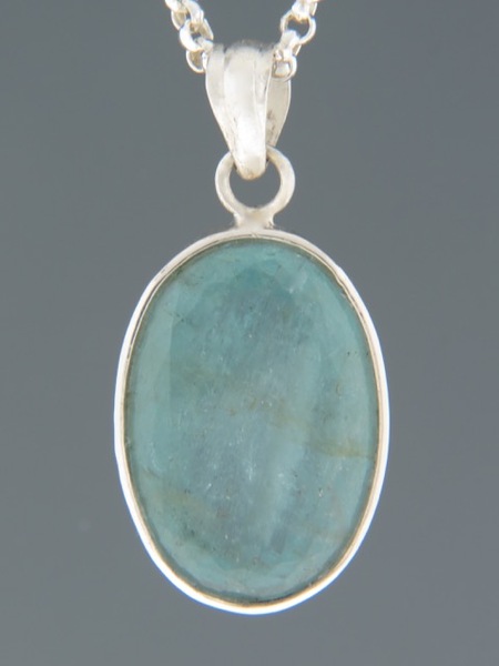 Aquamarine Pendant - Sterling Silver - AQ319