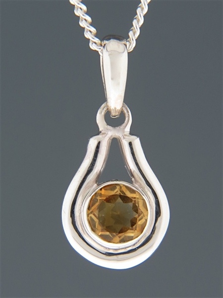 Citrine Pendant - Sterling Silver - C307
