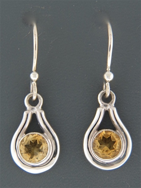 Citrine Earrings - Sterling Silver - C524