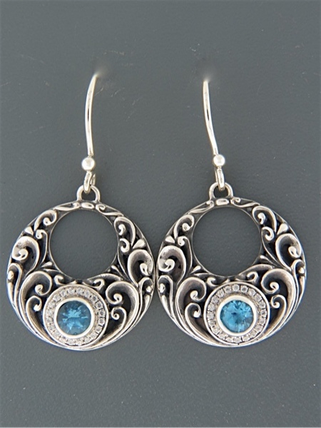 Blue Topaz Earrings - Sterling Silver - BT510