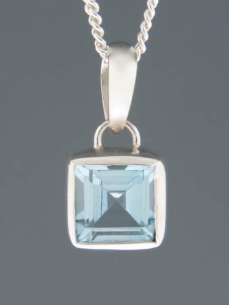 Blue Topaz Pendant - Sterling Silver - BT308