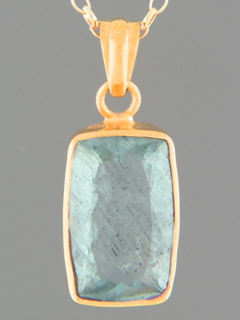 Aquamarine Pendant - Gold Vermeil - AQ353GV