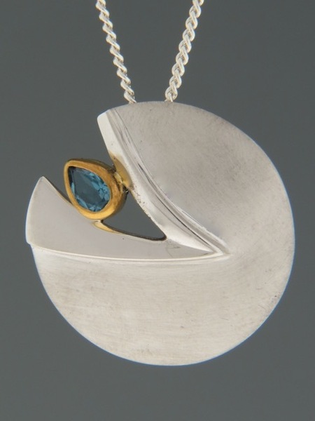 Blue Topaz Pendant - Sterling Silver - BT324