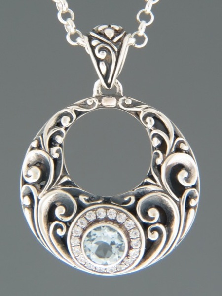 Blue Topaz Pendant - Sterling Silver - BT321