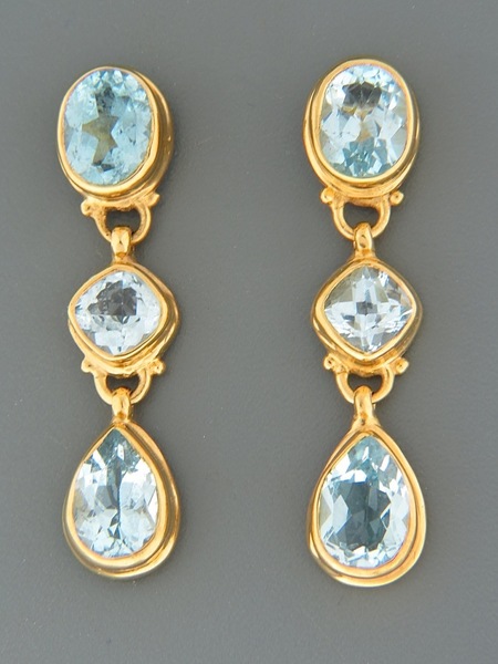 Blue Topaz Earrings - Gold Vermeil - BT597GV