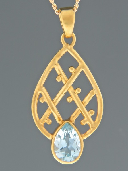 Blue Topaz Pendant - Gold Vermeil - BT426GV
