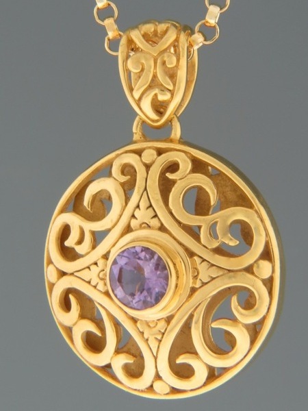Amethyst Pendant - Gold Vermeil - A338GV