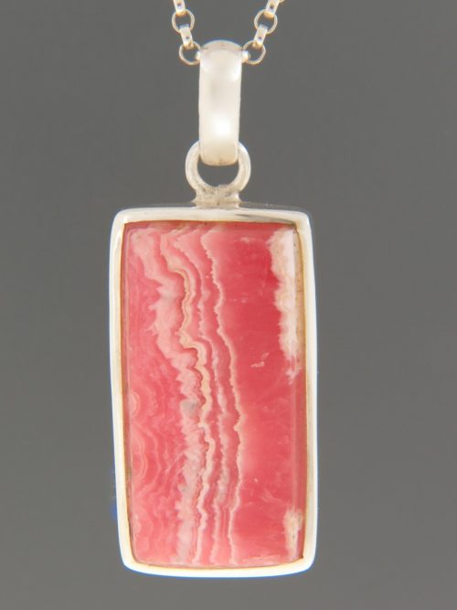 Rhodochrosite Pendant - Sterling Silver - RH315