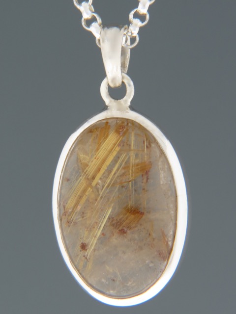 Rutile Quartz Pendant - Sterling Silver - RU301