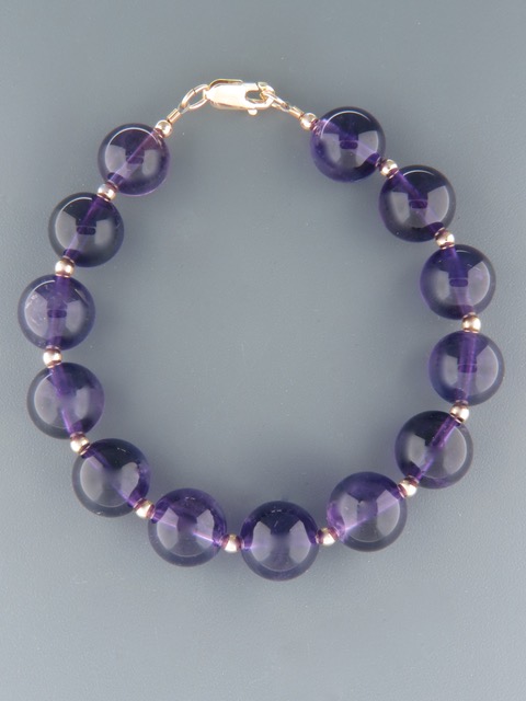 Amethyst Bracelet - 12mm round stones - A912