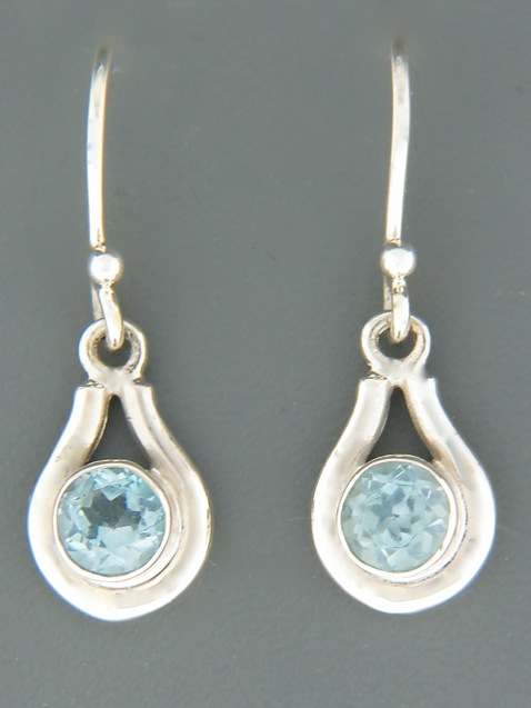 Blue Topaz Earrings - Sterling Silver - BT609