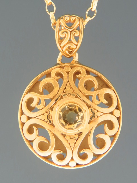 Citrine Pendant - Gold Vermeil - C397GV
