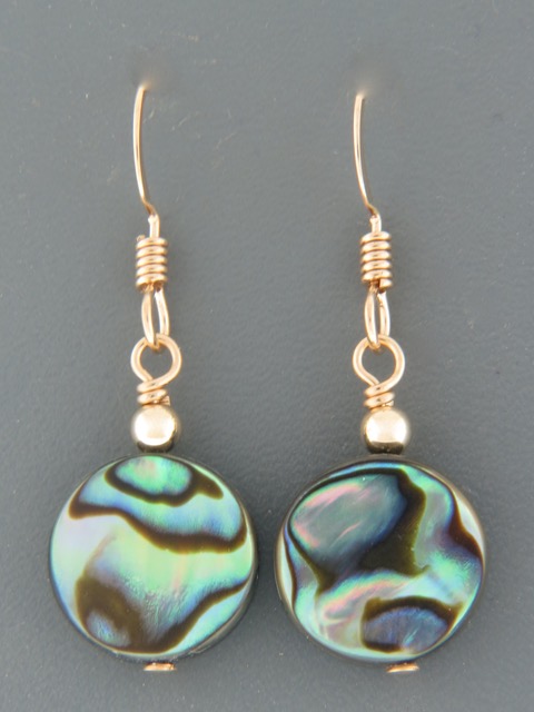 Paua Shell Earrings - 14ct Gold Filled - PA530G