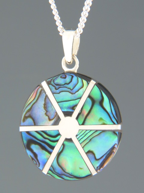 Paua Shell Pendant - Sterling Silver - PA305