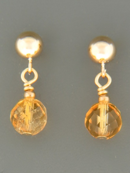 Citrine Earrings - 14ct Gold Filled stud - C513G