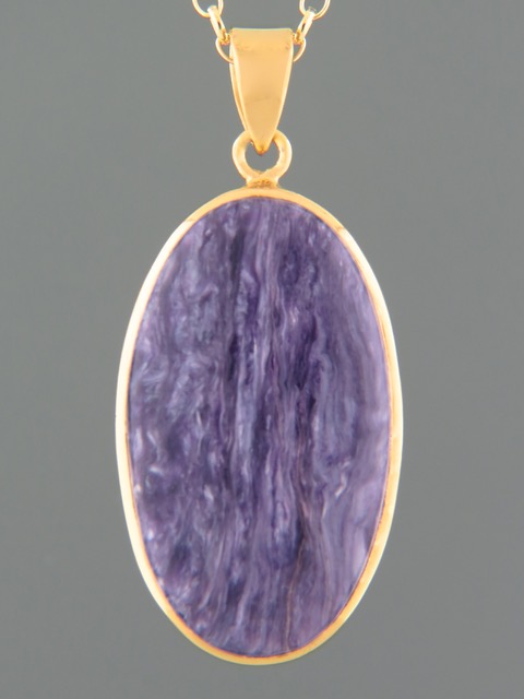 Charoite Pendant - Gold Vermeil - CH303GVB