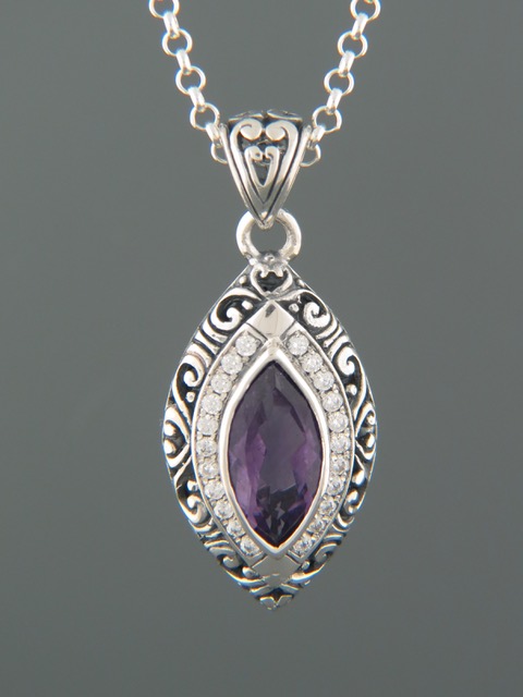Amethyst Pendant - Sterling Silver - A309