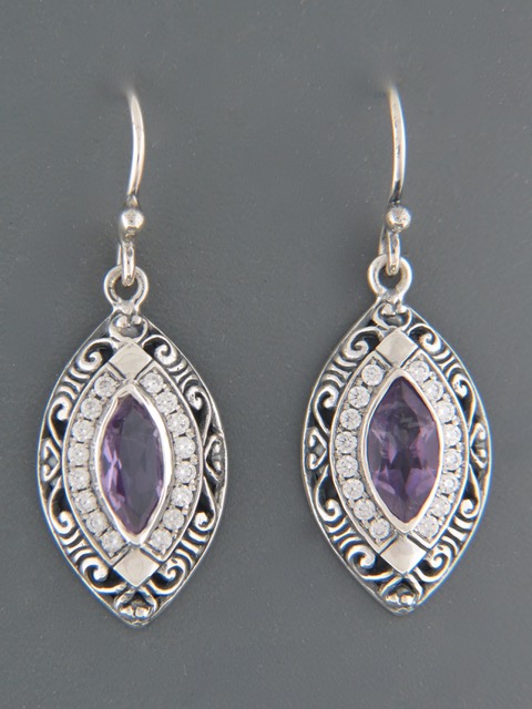 Amethyst Earrings - Sterling Silver - A514