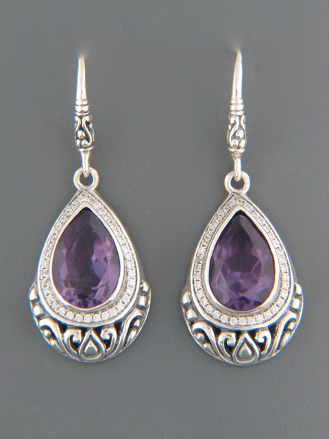 Amethyst Earrings - Sterling Silver - A516