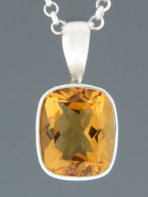 Citrine Pendant - Sterling Silver - C382