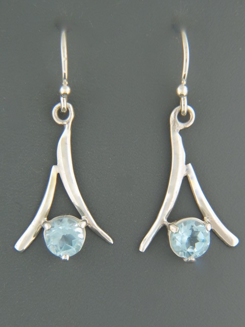 Blue Topaz Earrings - Sterling Silver - BT502