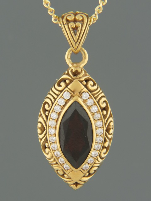 Garnet Pendant - Gold Vermeil - G301GV