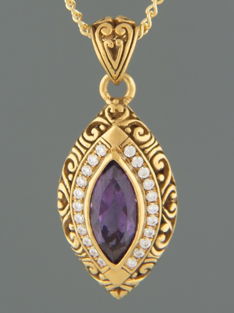 Amethyst Pendant - Gold Vermeil - A309GV