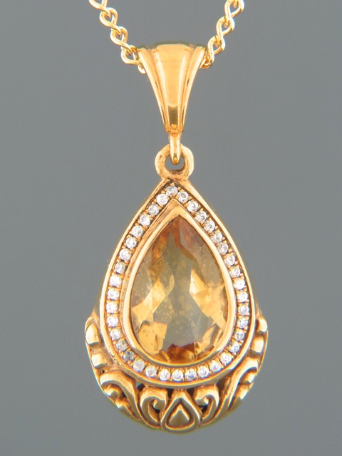 Citrine Pendant - Gold Vermeil - C314GV