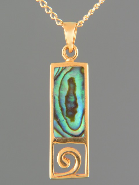 Paua Shell Pendant - Gold Vermeil - PA326GV