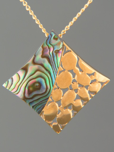 Paua Shell Pendant - Gold Vermeil - PA324GV