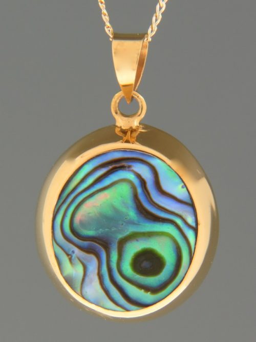 Paua Shell Pendant - Gold Vermeil - PA378GV