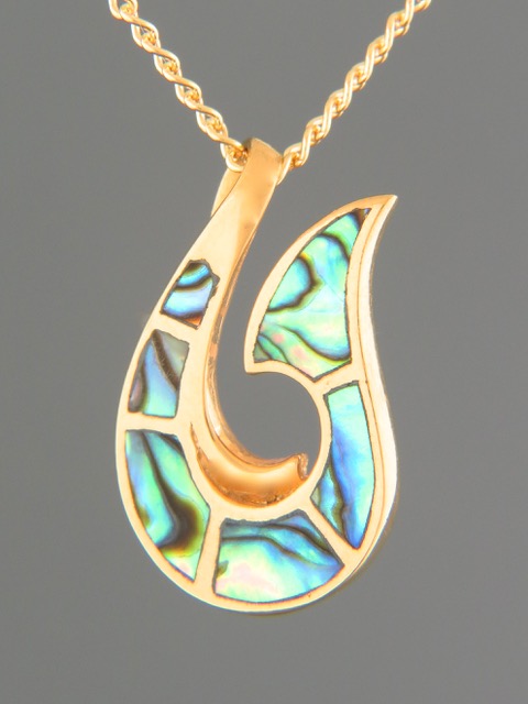 Paua Shell Pendant - Gold Vermeil - PA330GV