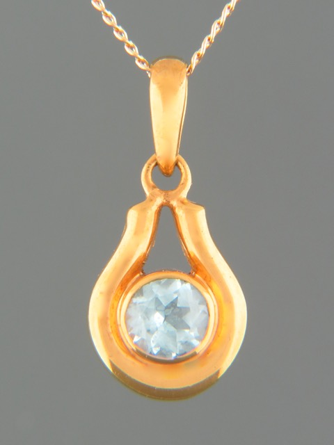 Blue Topaz Pendant - Gold Vermeil - BT417GV