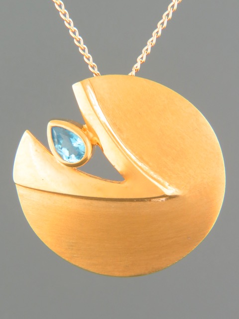 Blue Topaz Pendant - Gold Vermeil - BT324GV