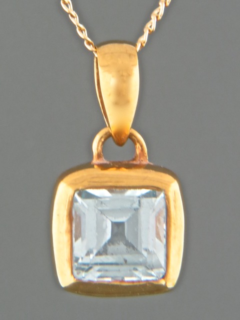 Blue Topaz Pendant - Gold Vermeil - BT308GV