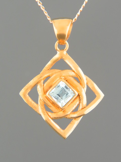 Blue Topaz Pendant - Gold Vermeil - BT427GV