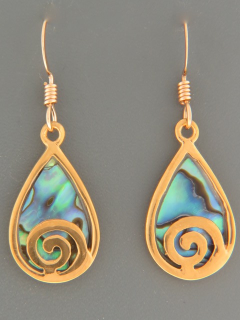 Paua Shell Earrings - Gold Vermeil - PA505GV