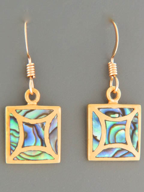 Paua Shell Earrings - Gold Vermeil - PA510GV