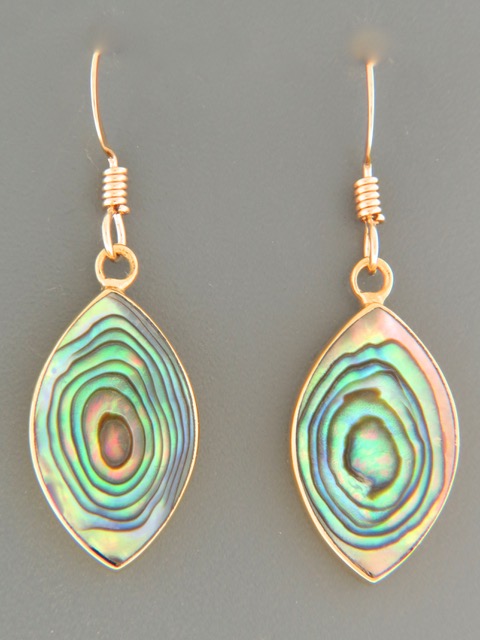 Paua Shell Earrings - Gold Vermeil - PA580GV