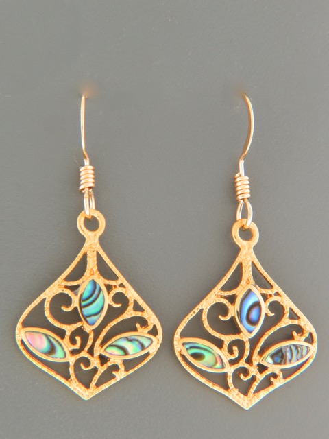 Paua Shell Earrings - Gold Vermeil - PA513GV