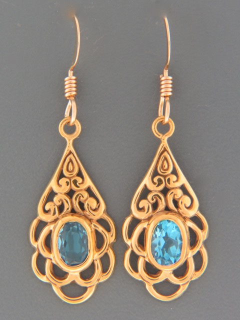 Blue Topaz Earrings - Gold Vermeil - BT512GV
