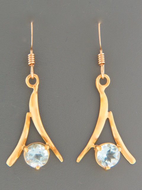 Blue Topaz Earrings - Gold Vermeil - BT502GV