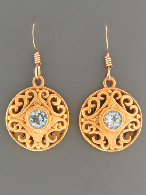 Blue Topaz Earrings - Gold Vermeil - BT591GV